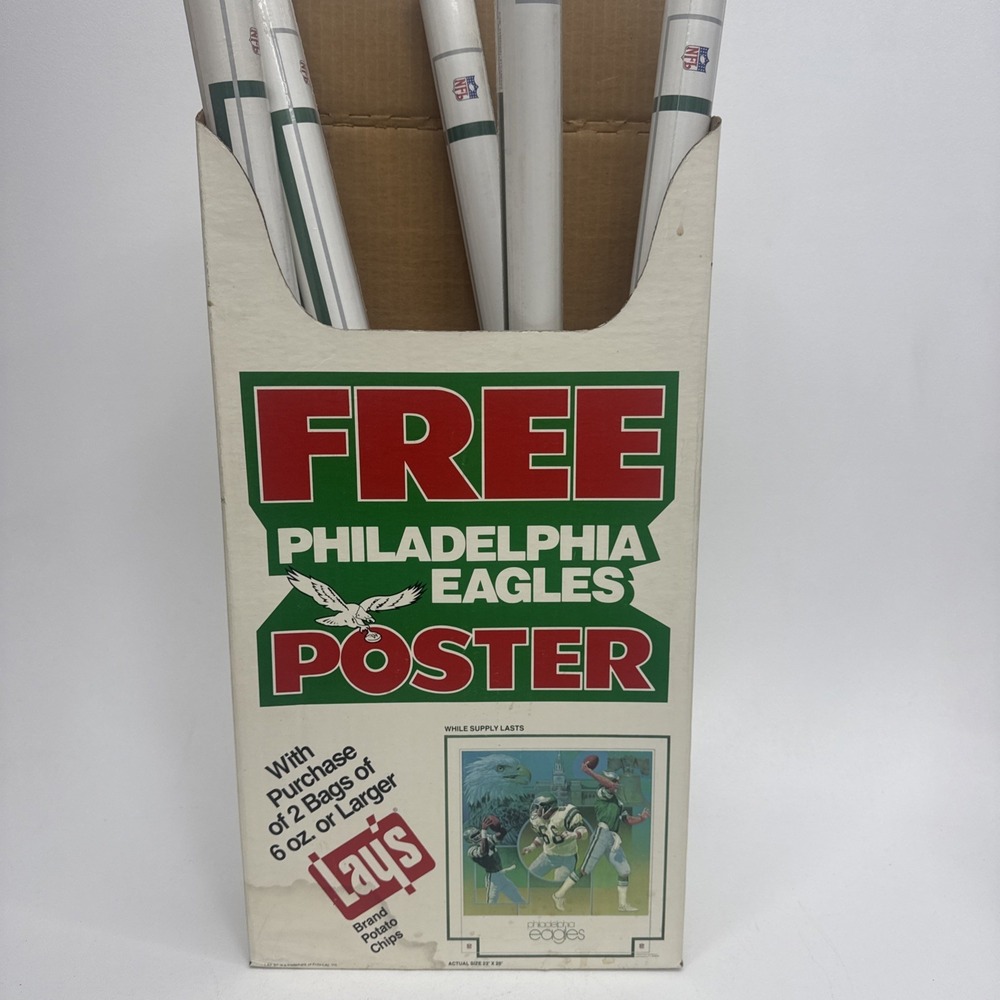 Vintage Philadelphia Eagles NFL Poster 1979 Kelly Greens DAMAC Never Opened